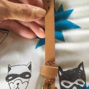 Bundle of girls belts, beige & navy with bow